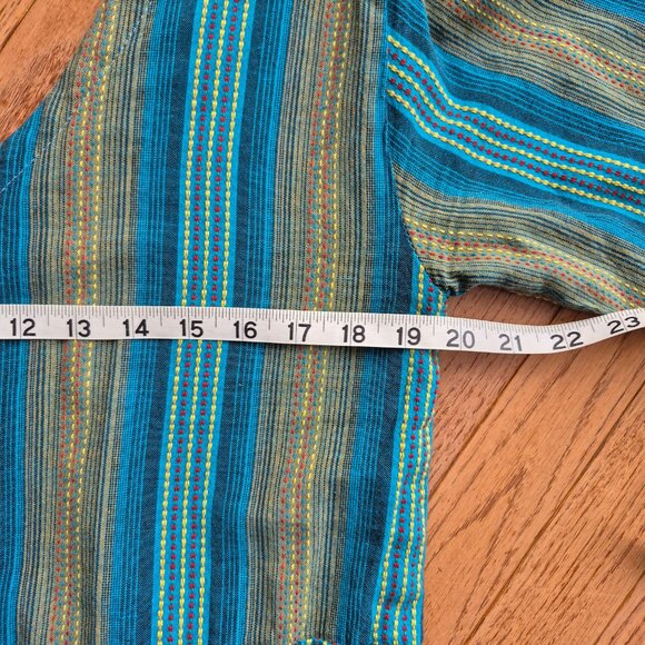 Ark Imports Boho Striped Wide Leg Jumpsuit Nepal Made Adjustable Waist M/L - Picture 10 of 15